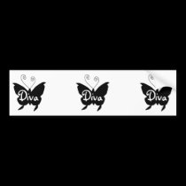 Diva Butterfly bumper stickers