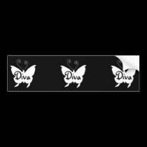 Diva Butterfly I bumper stickers