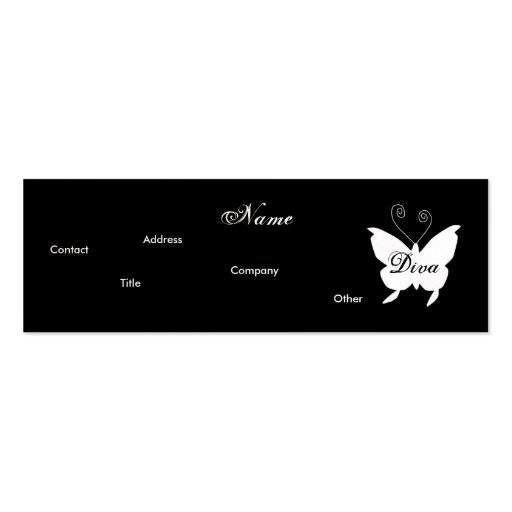 Diva Butterfly I Profile Card - Cusomizable Business Card (front side)