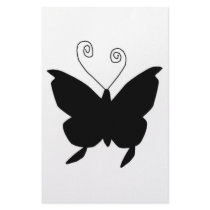 Diva Butterfly In Black Stationery