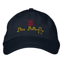 Diva Butterfly Navy embroidered hats