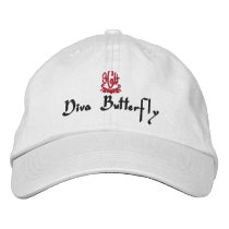 Diva Butterfly White embroidered hats