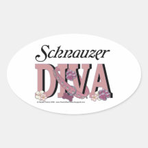 DIVA del Schnauzer Colcomanias De Oval Personalizadas