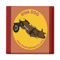 DIVA DOG Animated Circle Refrigerator Magnet by chriscory28 DIVA DOG Animated Circle Refrigerator Magnet