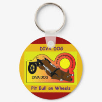 DIVA DOG Animated Logo Keychain Gold on Burgundy by chriscory28 DIVA DOG Animated Logo Keychain Gold on Burgundy