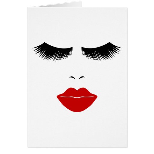 Diva Fashion Face With Lashes & Full Lips Card