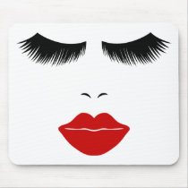 Diva Fashion Face With Lashes & Full Lips Mouse Pads