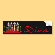 Diva Fashion Girls on Red Carpet Bumper Sticker bumpersticker
