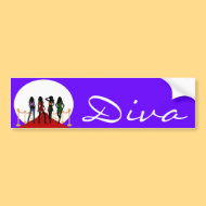 Diva Fashion Girls on Red Carpet Bumper Sticker bumpersticker