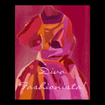 Diva Fashionista Autumn Reds Poster posters