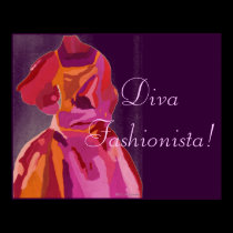 Diva Fashionista Autumn Reds Poster posters
