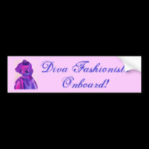 Diva Fashionista In Blue bumper stickers