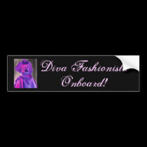 Diva Fashionista In Blue bumper stickers