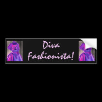 Diva Fashionista In Blue bumper stickers