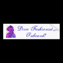 Diva Fashionista In Blue bumper stickers