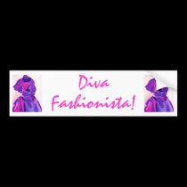 Diva Fashionista In Blue bumper stickers