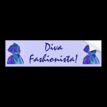 Diva Fashionista In Blue I bumper stickers