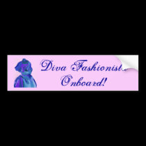 Diva Fashionista In Blue I bumper stickers