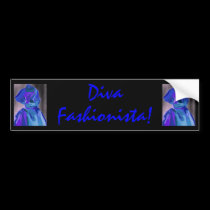 Diva Fashionista In Blue I bumper stickers