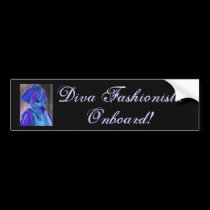 Diva Fashionista In Blue I bumper stickers