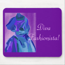 Diva Fashionista In Blue I mousepads