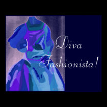 Diva Fashionista In Blue I posters by Yve_13 Diva Fashionista In Blue I posters