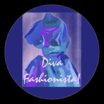 Diva Fashionista In Blue I stickers