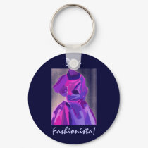 Diva Fashionista In Blue keychains