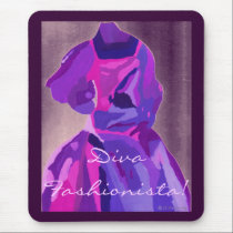 Diva Fashionista In Blue mousepads
