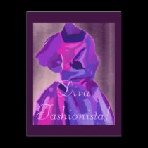 Diva Fashionista In Blue postcards