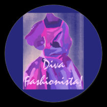 Diva Fashionista In Blue stickers