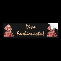 Diva Fashionista In Neutral bumper stickers