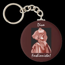 Diva Fashionista In Neutral keychains