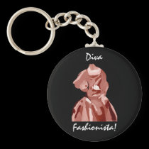 Diva Fashionista In Neutral keychains