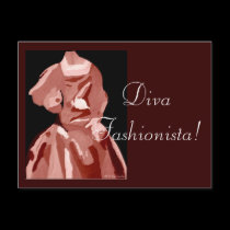 Diva Fashionista In Neutral postcards