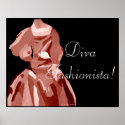 Diva Fashionista In Neutral Poster posters
