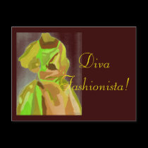 Diva Fashionista In Spring postcards