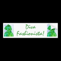 Diva Fashionista In Summer bumper stickers