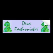 Diva Fashionista In Summer bumper stickers