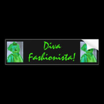 Diva Fashionista In Summer bumper stickers