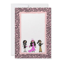 Diva Girls Invitations - African American by RetroWhimsyDesigns Diva Girls Invitations - African American