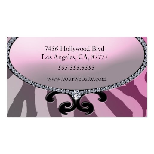 Diva pink business cards (back side)