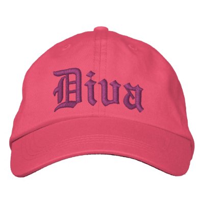 Diva Pink Ladies Hat Embroidered Hats by DesignerThreads