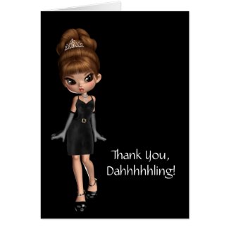 Diva Princess Thank You Card