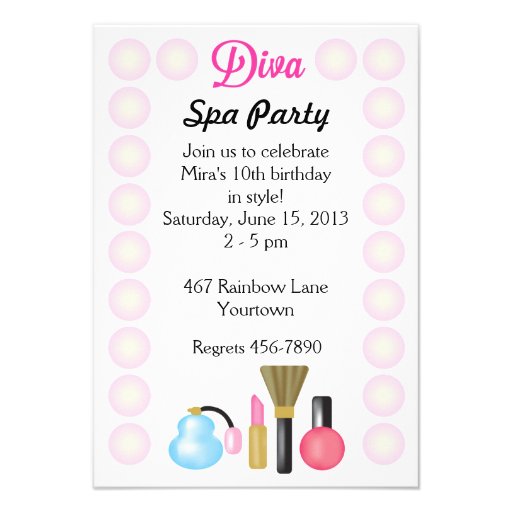 Diva Spa Party Invitations