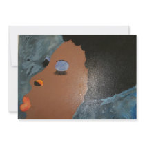 Diva stylish black women natural afro invitation