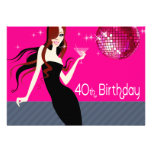 Divalicious Cocktails 40th Birthday Party Personalized Invitations