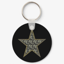 Divalicious Collection Zebra print star Keychain