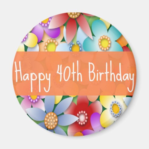 Diva's 40th Happy Birthday Flower Power Zazzle