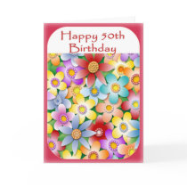 Diva's Flower Power 50th Birthday Card